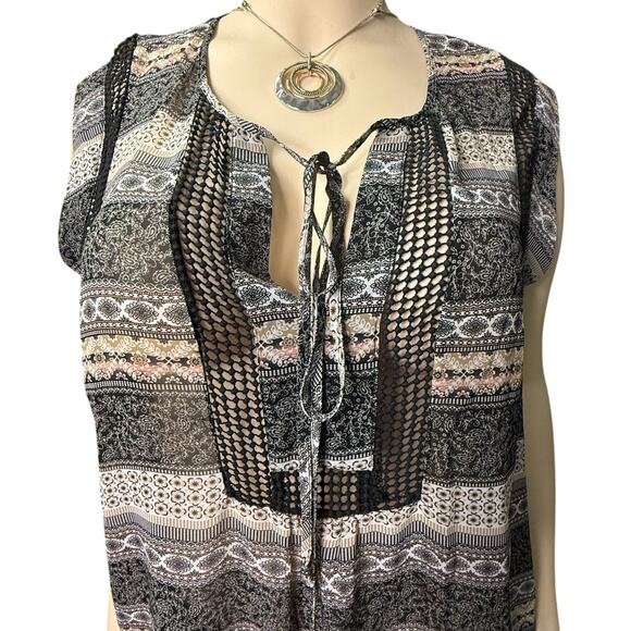 Black Rainn Boho Style Sleeveless Top Size 3X in Multi-color - Picture 7 of 11
